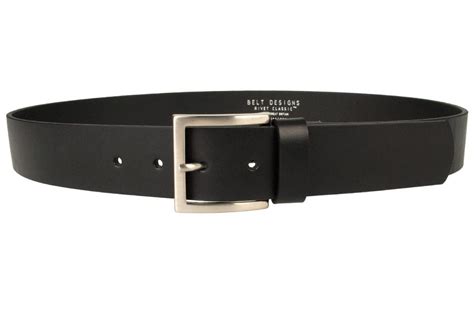 Mens Black Leather Jeans Belt 4cm Wide - Belt Designs