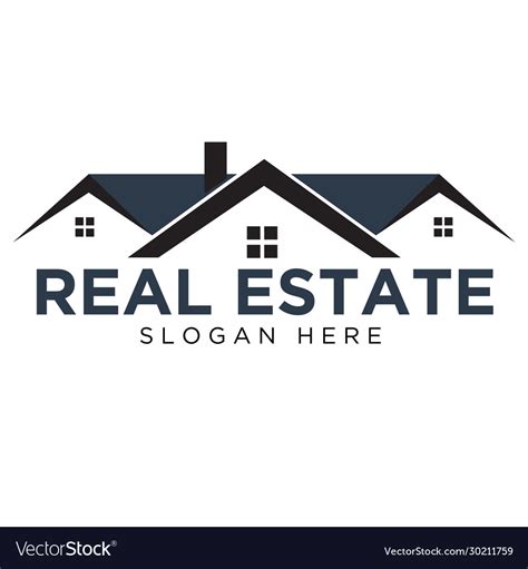 Real estate logo design simple Royalty Free Vector Image