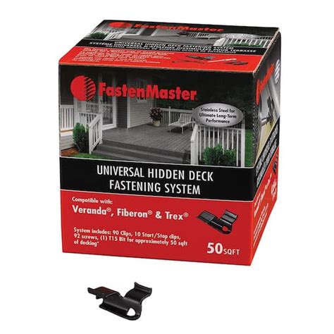 FastenMaster Universal Hidden Deck Fastening System 50 sq.ft. FMTHDCLIP ...