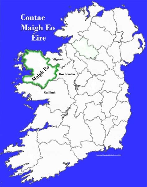 Mayo county map and flag Ireland