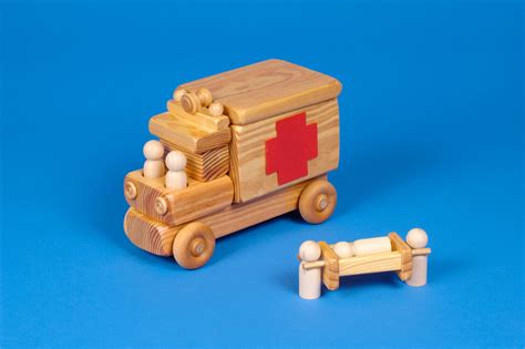 Wooden Toy Ambulance