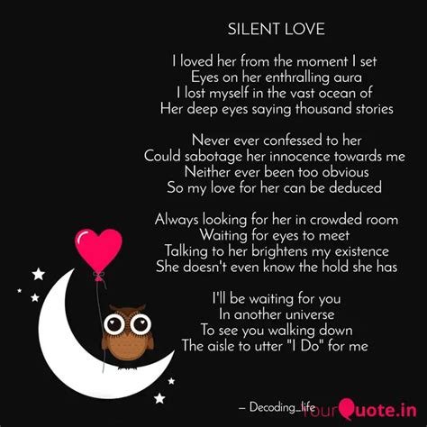 SILENT LOVE I loved her ... | Quotes & Writings by Decoding Life ...