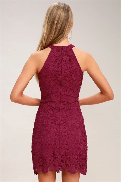 Lace Dress - Magenta Dress - Sleeveless Dress