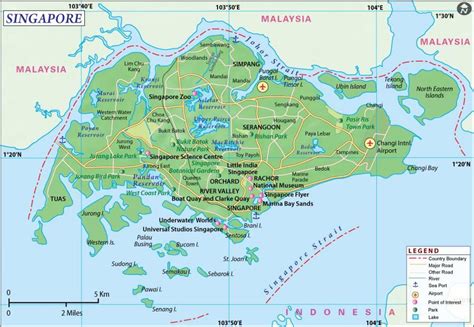 Singapore city map - Map of Singapore city (Republic of Singapore)