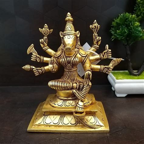 Brass Varahi Amman Statue with Arch- 8.5" - VgoCart.Com - Brass Antique ...