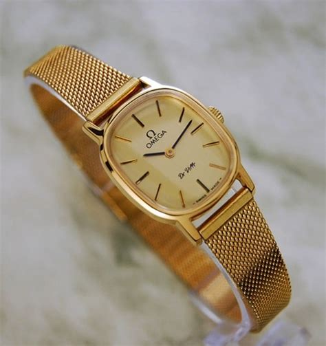 AUTHENTIC SWISS WOMENS 18K GOLD-PLATED OMEGA LADY DEVILLE MANUAL DRESS ...