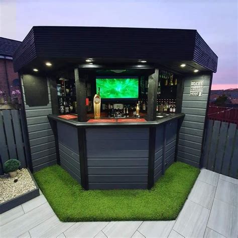 Pin by Stretch on Pub Shed | Outdoor patio bar, Bar outdoor design, Diy ...