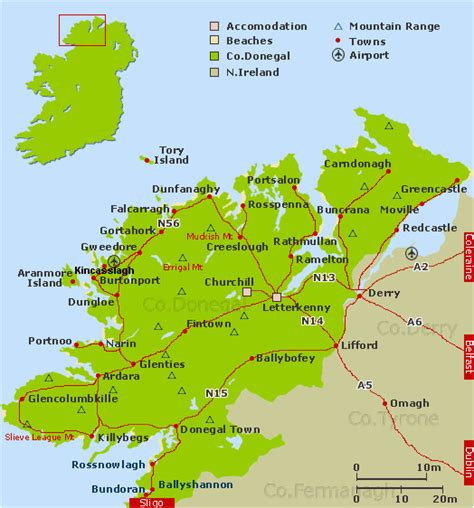 Map Of Donegal County Ireland | secretmuseum