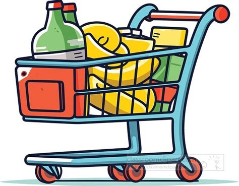 Grocery Clipart-supermarket cart in retail store