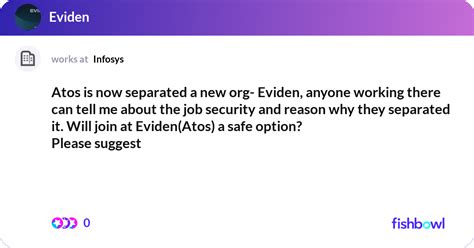 Atos is now separated a new org- Eviden, anyone wo... | Fishbowl