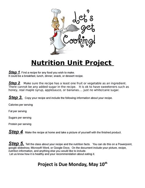 Nutrition Unit Project - Nutrition Unit Project Step 1. Find a recipe ...