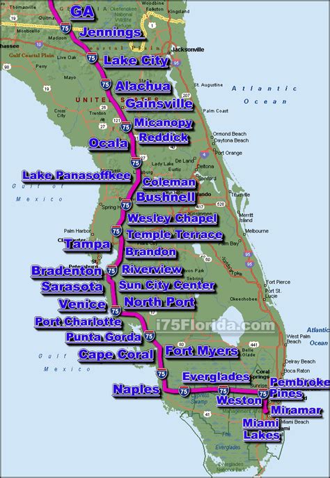 I-75 Florida Traffic Map Directory