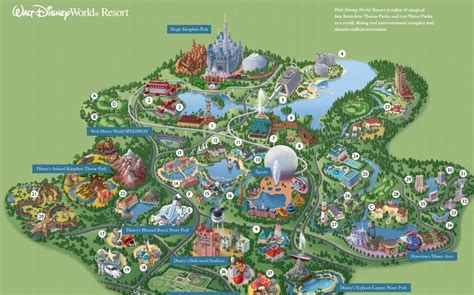 All Walt Disney World Resort Theme Park Maps | Disney world map, Walt ...