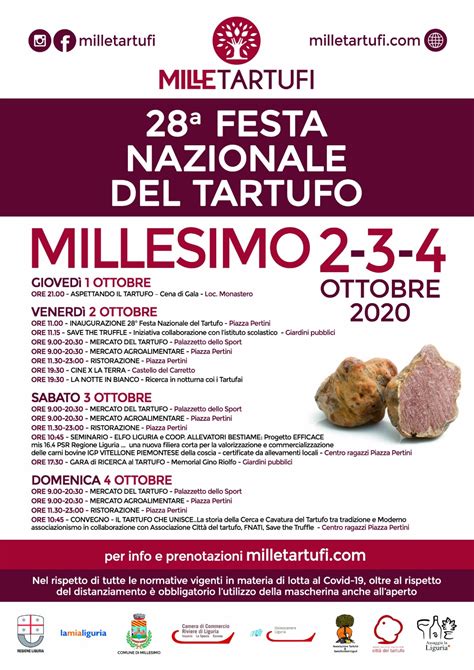 Festa nazionale del tartufo di Millesimo 2020 // Al via la stagione ...