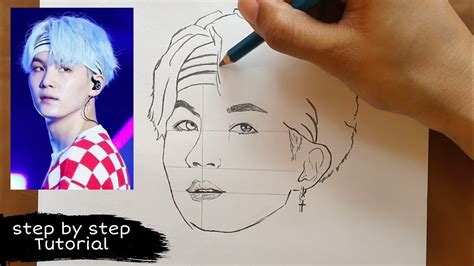 How To Draw Bts Suga Step By Step Pencil Drawing Easy Drawing Tutorial ...