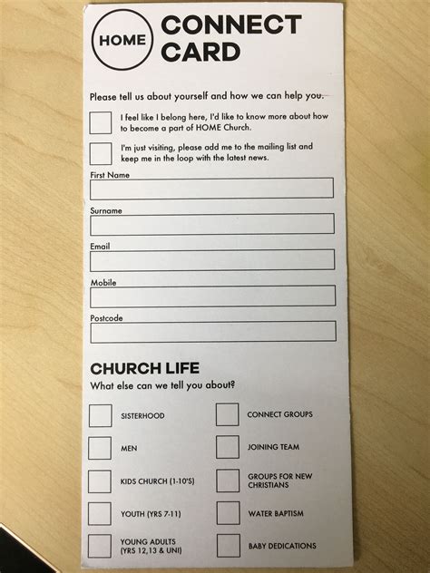 Church connection card | Church foyer, Church welcome center, Church lobby