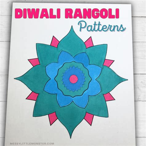 Rangoli Patterns - Diwali craft for kids - Messy Little Monster