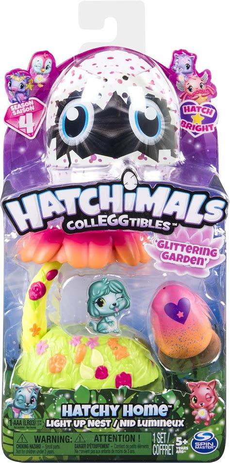 Amazon.com: Hatchimal Colleggtibles Glittering Garden Light Up Nest ...