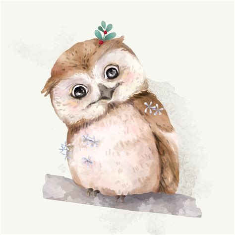 Premium Vector | Illustration of a baby owl