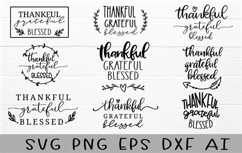 Thankful Grateful Blessed SVG Bundle Graphic by artdee2554 · Creative ...