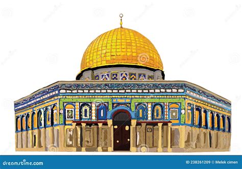 Al-Aqsa Mosque Hand Drawing Vector. Jerusalem Stock Vector ...