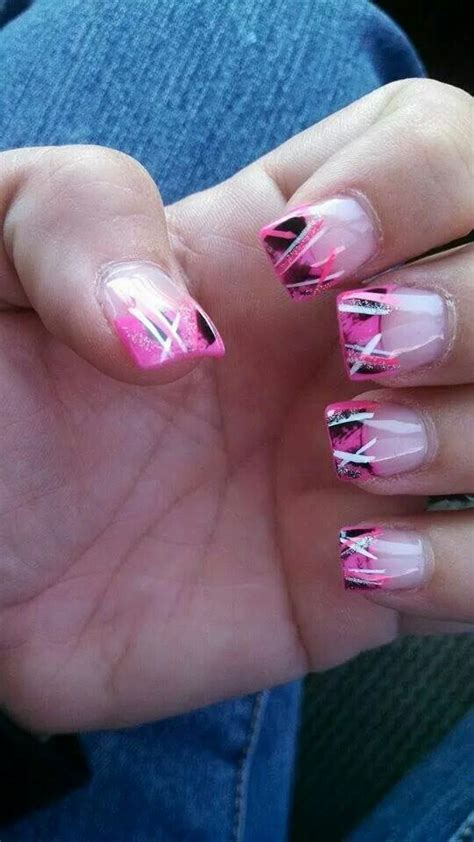 Muddy girl camo nails | Camo nails, Pink camo nails, Country nail designs