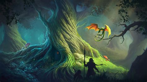 2560x1440 Dragon Forest Fantasy Artwork 1440P Resolution ,HD 4k ...