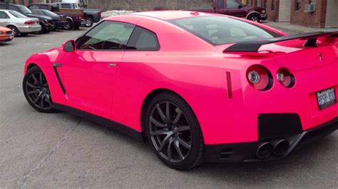 Fluorescent Bubble Gum Pink Nissan GTR wrap by Restyle It - YouTube