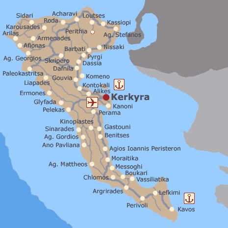 Map of Corfu Island ~ Americans Visiting Corfu