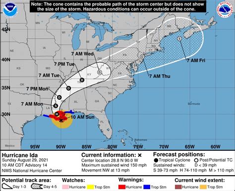 Hurricane Ida Map Tracking Chart