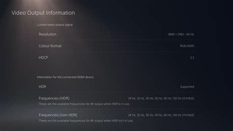 PlayStation 5 video settings