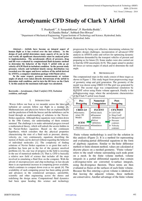 (PDF) Aerodynamic CFD Study of Clark Y Airfoil