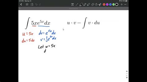 Integration by parts function involving an exponential e^ calculus ...