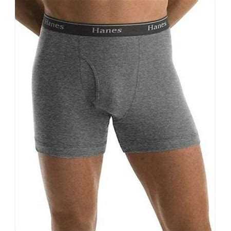 Hanes Classics Men`s TAGLESS No Ride Up Boxer Briefs, XL, Black/Grey ...