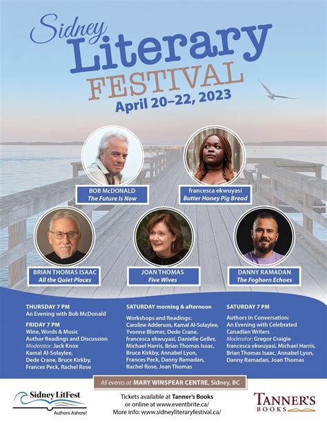 Sidney Litfest 2023, Mary Winspear Centre, Sidney, 20 April to 22 April ...