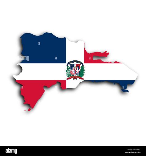 Map of the Dominican Republic filled with flag Stock Photo - Alamy