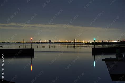 Night view of Tokyo to see over Tokyo Bay from the Egawa coast, Chiba ...