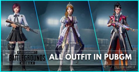 PUBG Mobile All Outfit List - zilliongamer