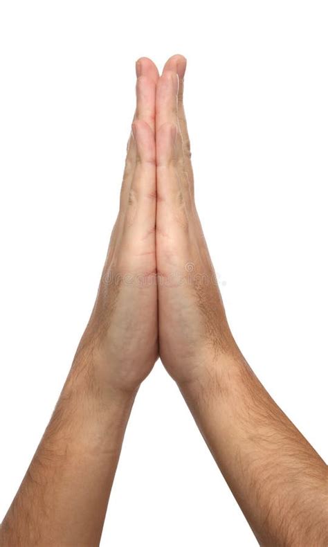 Two Praying Hands Isolated On White Stock Image - Image of crossed ...