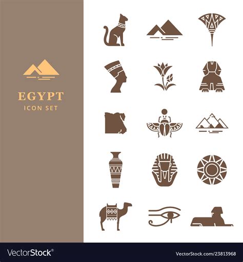 Egyptian icon set for a logo website design Vector Image