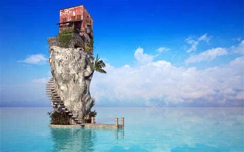 Sea House Wallpaper,HD Creative Wallpapers,4k Wallpapers,Images ...