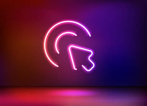 Neon glowing cursor arrow icon. 3d vector illustration 9209219 Vector ...