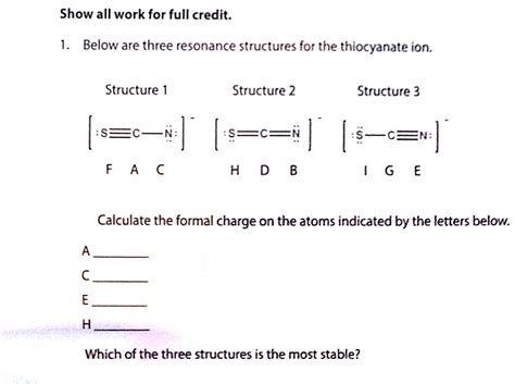 Solved: Below Are Three Resonance Structures For The Thioc... | Chegg.com