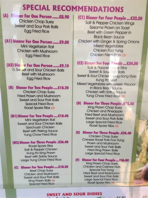 Menu at Golden Star Chinese Take Away fast food, Bedford