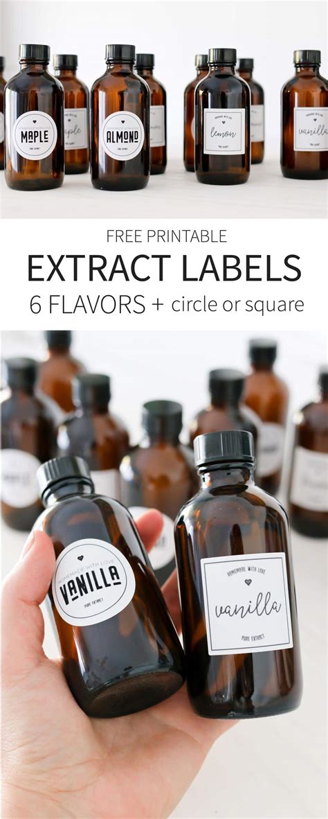 Printable Vanilla Extract Labels - Tidbits