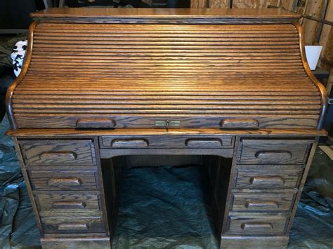 Antique Solid Oak Roll Top Desk. Oak Crest Manufacturing. Excellent ...