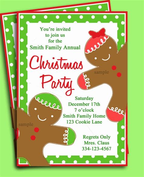 Items similar to Christmas Party Invitation Printable - Gingerbread Kid ...