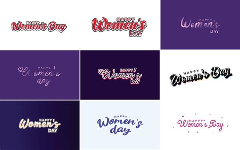 Set of cards with International Women's Day logo and a bright. colorful ...