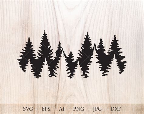 Forest SVG Treeline Silhouette SVG Cut File. Pine Tree Svg - Etsy Canada