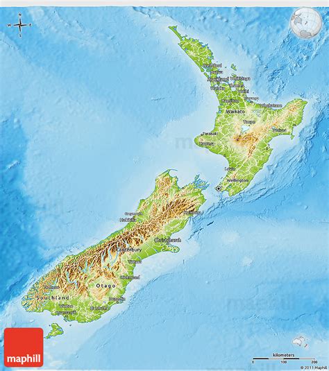 Physical 3D Map of New Zealand